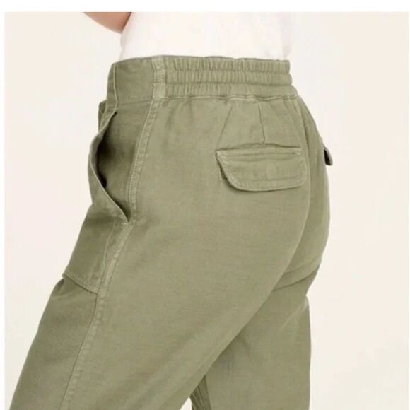 J. Crew | Tie-Waist Camp Pant in Pale Cypress Olive Green | MT Medium Tall - Picture 3 of 8